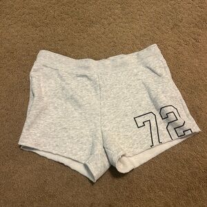 Hollister Light Gray Athletic Shorts with Number Print
